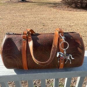 Etro Vintage Milano Paisley Print Boston Bag